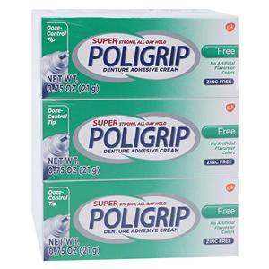 Super Poligrip Free Denture Cream 0.75oz 12/Bx