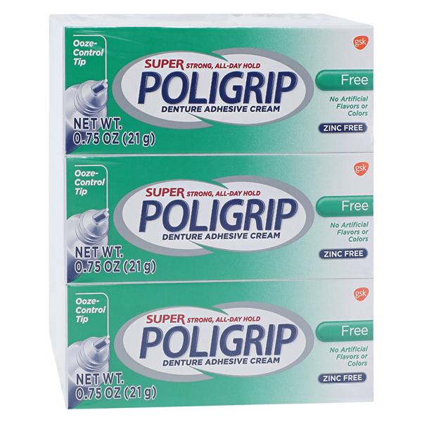 Super Poligrip Free Denture Cream 0.75oz 12/Bx