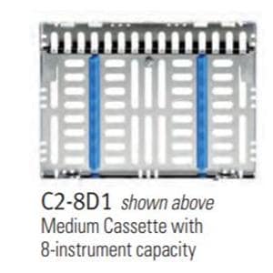 Sterilization Cassette Stainless Steel Medium Blueberry 8 Instruments Ea