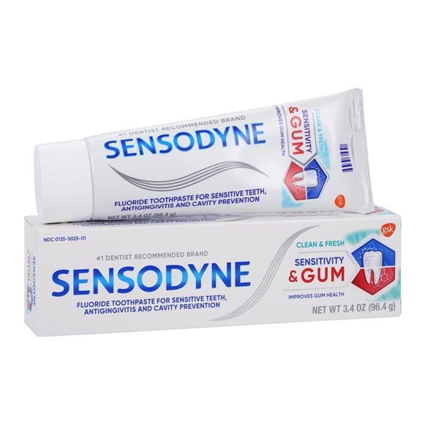 Sensodyne Sensitivity & Gum Sensitive Toothpaste 3.4 oz Clean & Fresh Ea