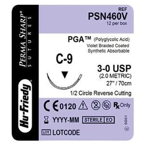 Perma Sharp Suture 3-0 27" Polyglycolic Acid Braid C-9 Violet 12/Bx