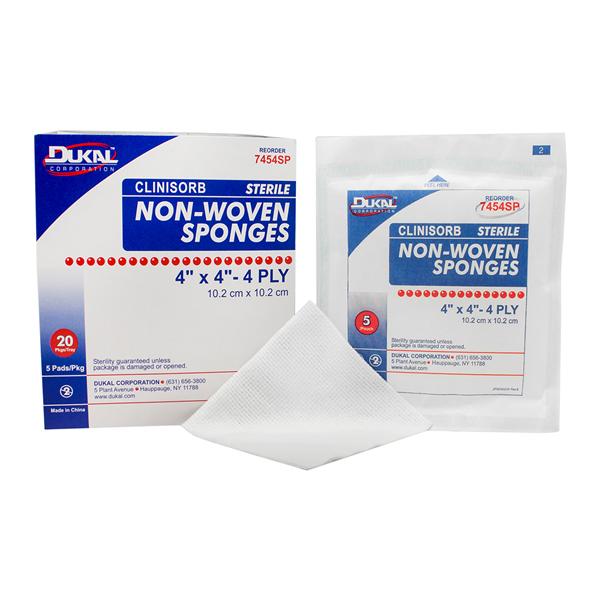 Cotton Non-Woven Sponge 4x4" 4 Ply Sterile