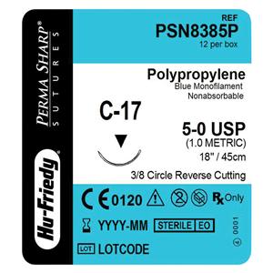 Perma Sharp Suture 5-0 18" Polypropylene Monofilament C-17 Blue Bx