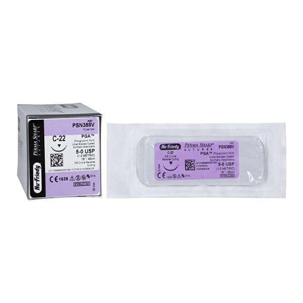 Perma Sharp Suture 5-0 18" Polyglycolic Acid Braid C-22 Violet 12/Bx