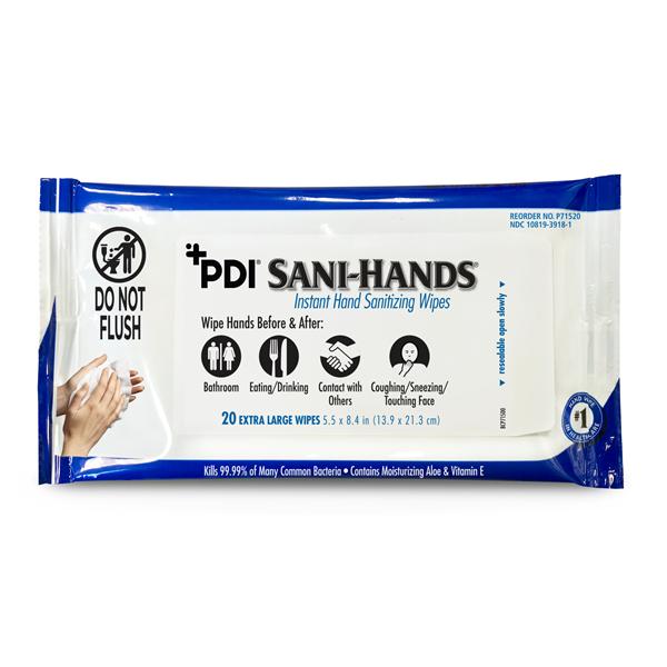 Sani-Hands Sanitizing Wipes Bedside Pack Fragrance Free 20/Pk