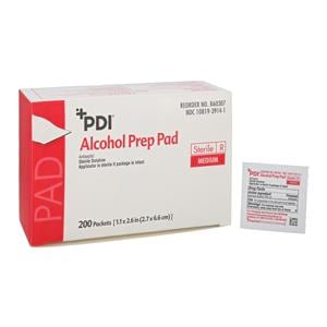 Prep Pad 70% Isopropyl Alcohol v/v Medium 1.1 in x 2.6 in, 20 BX/CA