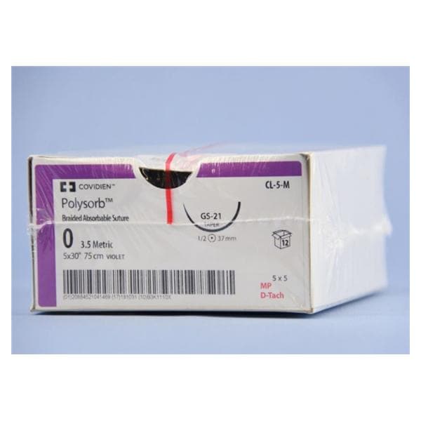 Polysorb Suture 0 30" Polyester Braid GS-21 Violet 12/Ca