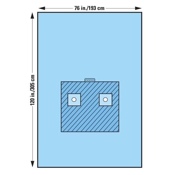 76x120" Sterile Orthopedic Sheet Drape 2-1/2" Fenestrated