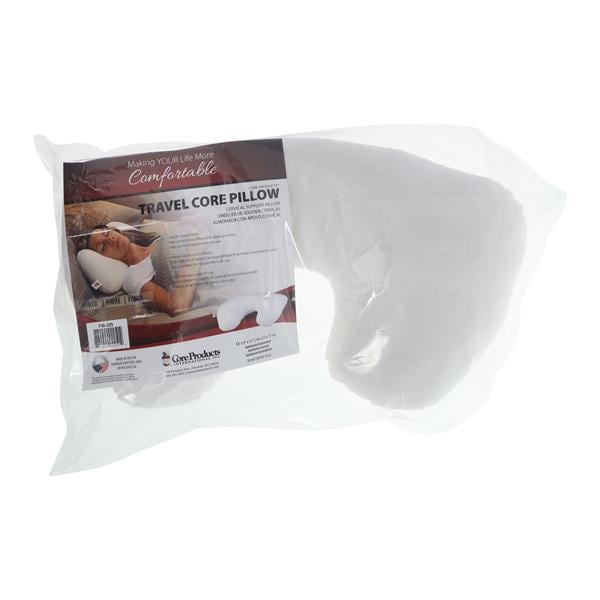 Travel Core Positioning Pillow 18 in x 9 in Plastic White Reusable Ea