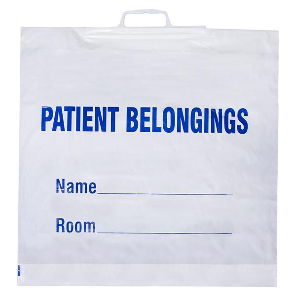 Patient Belongings Bag White/Blue Print 20x18-1/2