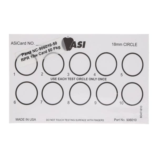 RPR Test Card Moderately Complex 50/Bx