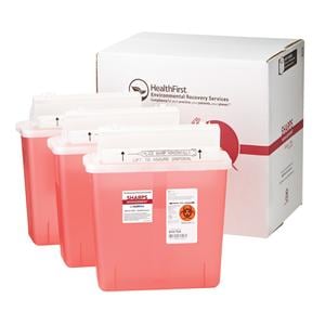 Sharps Management Mailer System 5qt Rd/Wht 10-1/2x4-1/2x12 Closing Ld Plstc 3/Pk