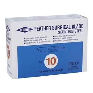 Feather Stainless Steel Sterile Surgical Scalpel Blade #10 Disposable 100/Bx