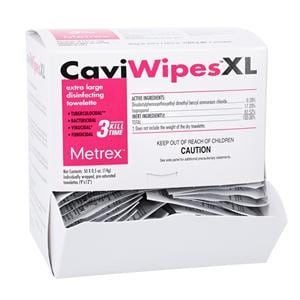 CaviWipes XL Surface Disinfectant X-Large Individually Wrapped 50/Bx