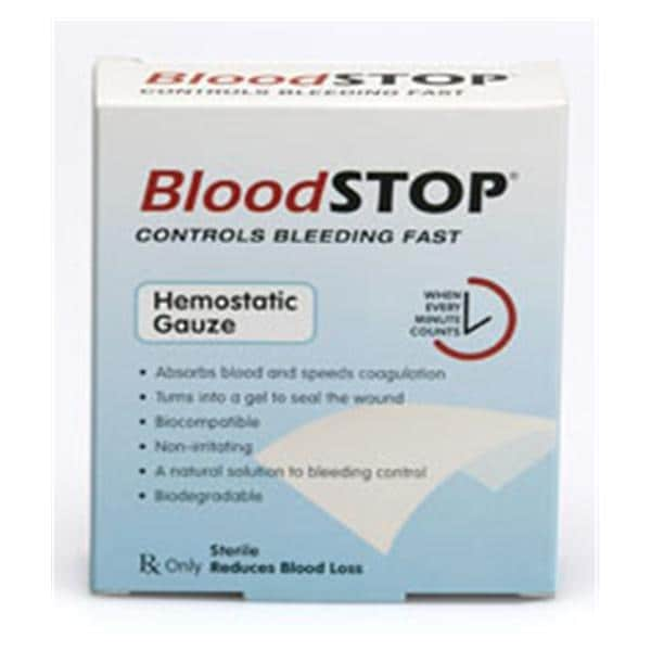 BloodStop Cotton Gauze Pad 2x4" Sterile Adhesive LF, 20 BX/CA