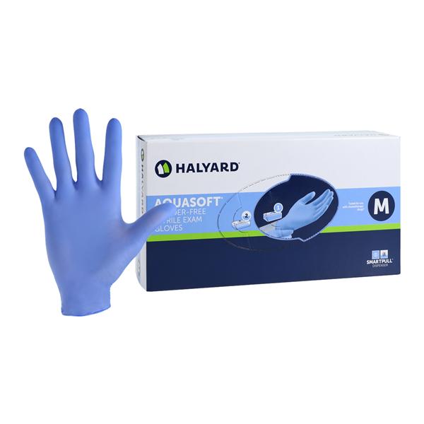 Aquasoft Nitrile Exam Gloves Medium Blue Non-Sterile