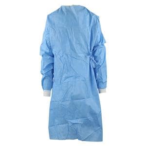 MicroCool Non Reinforced Surgical Gown AAMI Level 4 SFSMS X-L Bl/Rd Neckband Ea