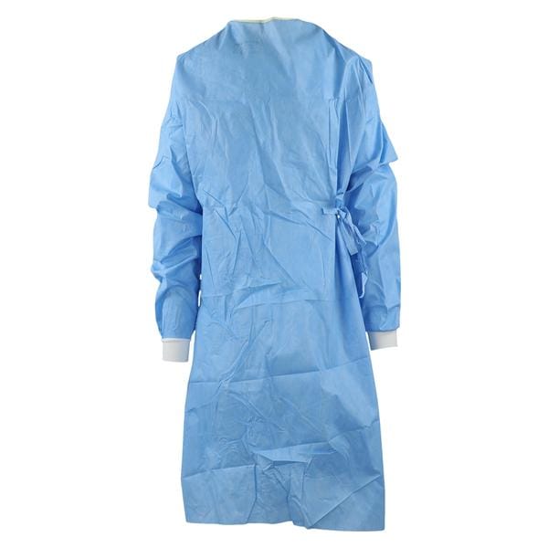 MicroCool Non Reinforced Surgical Gown AAMI Level 4 SFSMS X-L Bl/Rd Neckband Ea