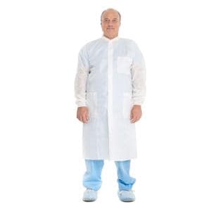 Basic Lab Coat 3 Layer SMS 2X Large Blue 25/Ca