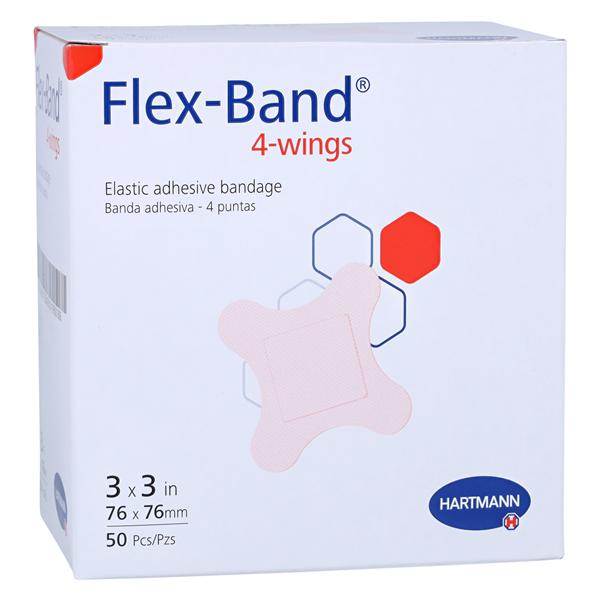 Flex-Band Four Wing Bandage Fabric 3x3" Flesh Sterile 50/Bx, 24 BX/CA