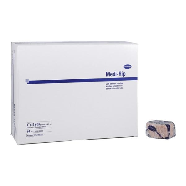 Medi-Rip Compression Bandage Cotton/Elastic 1"x5yd Tan Non-Sterile 24Rl/Bx