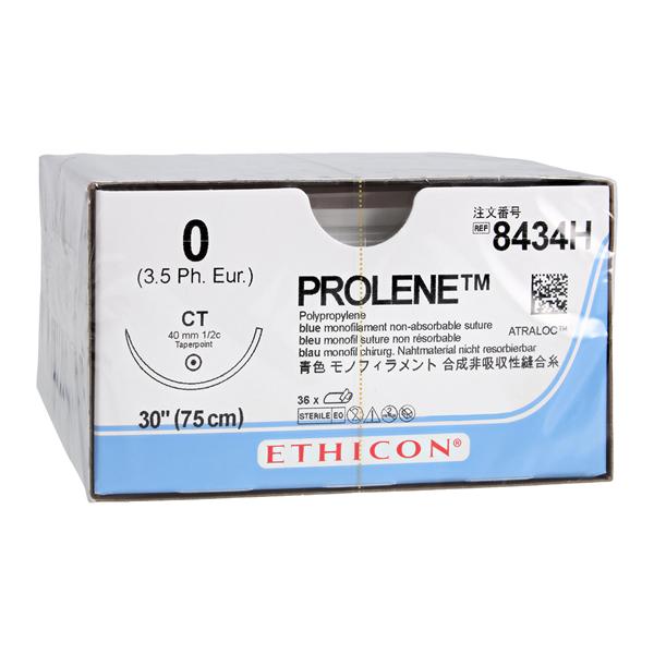 Prolene Suture 0 30" Polypropylene Monofilament CT Blue 36/Bx