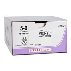 Vicryl Suture 5-0 18" Polyglactin 910 Braid C-3 Violet 36/Bx