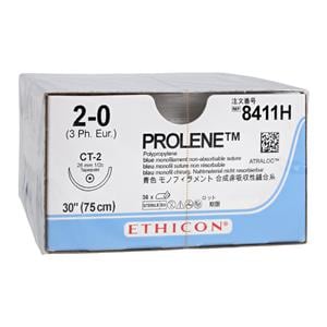 Prolene Suture 2-0 30" Polypropylene Monofilament CT-2 Blue 36/Bx