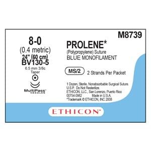 Prolene Suture 8-0 2-24" Polypropylene Monofilament BV130-5/BV130-5 Blue 12/Bx