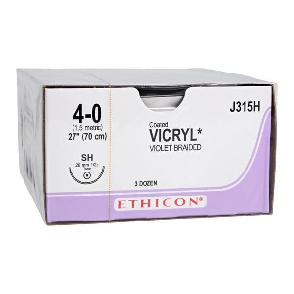 Vicryl Suture 4-0 27" Polyglactin 910 Braid SH Violet 36/Bx