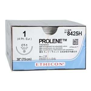 Prolene Suture 1 30" Polypropylene Monofilament CT-1 Blue 36/Bx