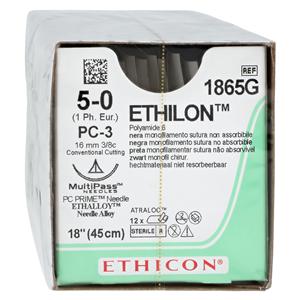 Ethilon Suture 5-0 18" Nylon Monofilament PC-3 Black 12/Bx