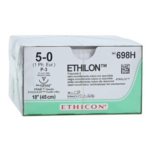 Ethilon Suture 5-0 18" Nylon Monofilament P-3 Black 36/Bx