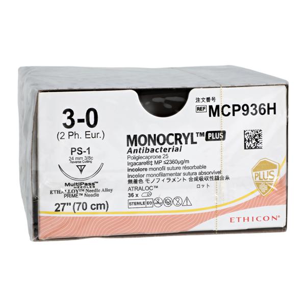 Monocryl Plus Suture 3-0 27" Triclosan/Polyglecaprone 25 Mnflmnt PS1 Undyd 36/Bx