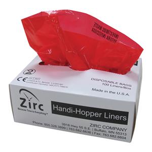 Handi-Hopper Biohazard Bag 7x10x3" Red/Black Plastic 100/Bx