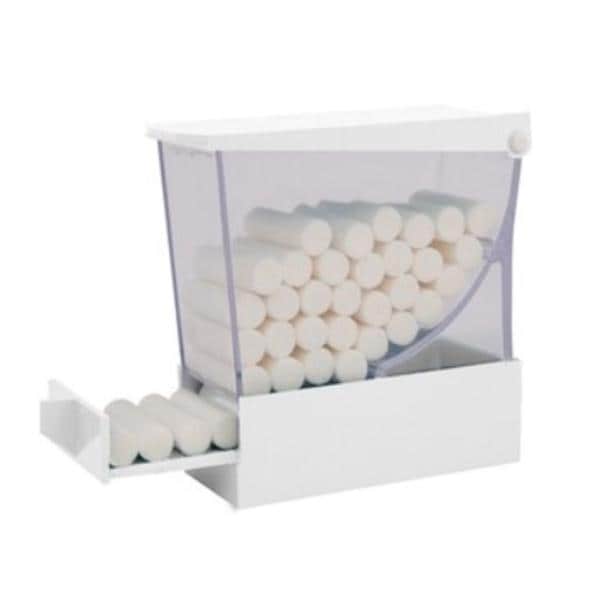 Cotton Roll Dispenser Deluxe White With No-Skid Base Ea