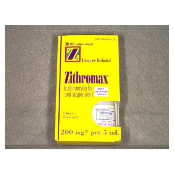 Zithromax Oral Suspension 200mg/5mL 1200mg Cherry Bottle 30mL/Bt