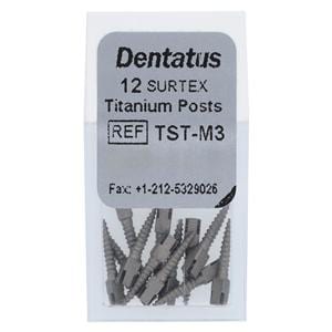 Surtex Posts Titanium 1.35 mm Parallel Sided & Tapered End M3 12/Bx