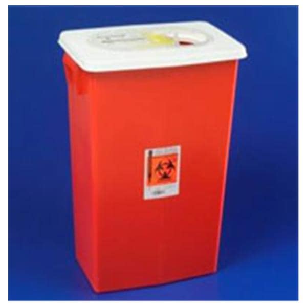 Sharps Container 8gal Red 17.75x15.5x11" Adjustable Sliding Lid Plastic Ea, 10 EA/CA