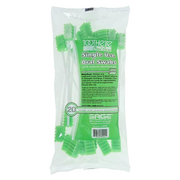 Toothette Plus Oral Swab Disposable Sodium Bicarbonate 20/Bg