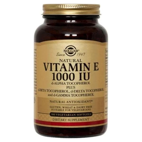 Vitamin E Supplement Softgels Vegetarian 1000IU 100/Bt