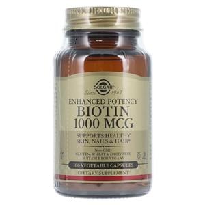 Biotin Adult Supplement Capsules Vegetarian/Kosher 1000mcg 100/Bt