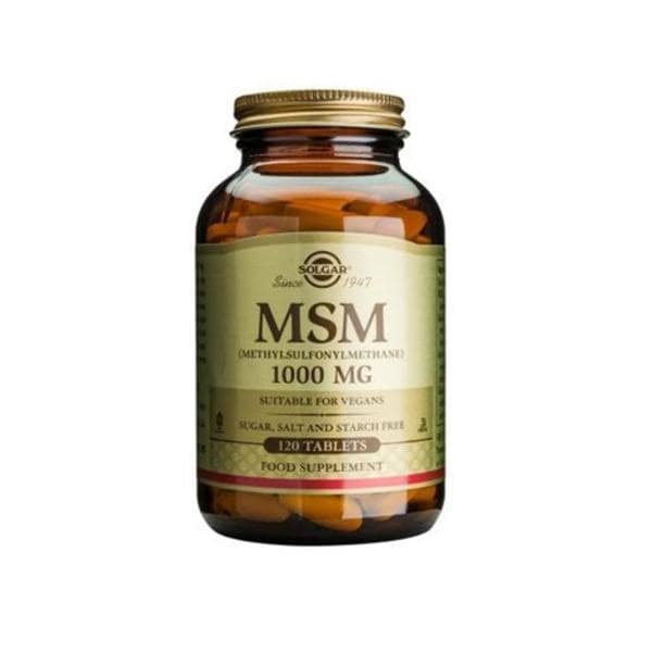 MSM Supplement Tablets Vegetarian/Kosher 1000mg 120/Bt