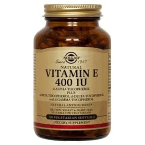 Vitamin E Supplement Softgels Vegetarian 400IU 100/Bt
