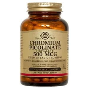 Chromium Picolinate Supplement Vegicaps Vegetarian/Kosher 500mcg 120/Bt