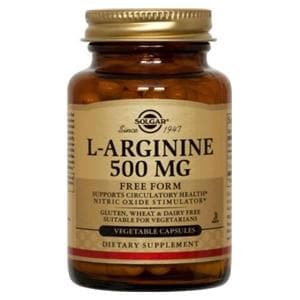 L-Arginine Adult Supplement Vegicaps Vegetarian/Kosher 500mg Free Form 100/Bt