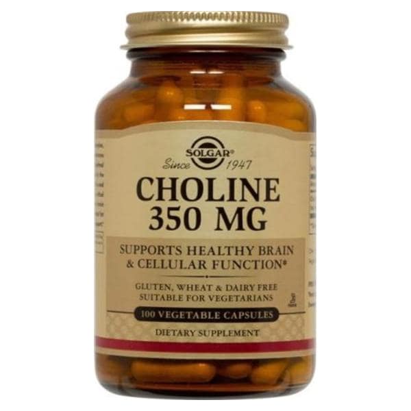 Choline Adult Vitamin/Supplement Vegicaps No Gluten/Wheat/Dairy 100/Bt