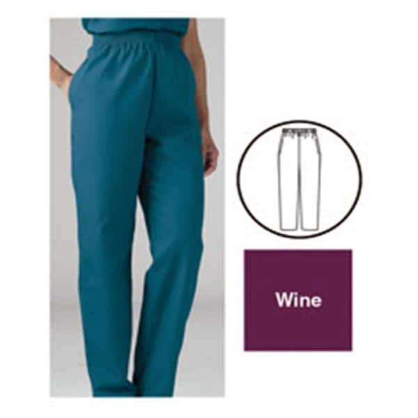 Scrub Pant 2 Pockets 3X Large Wine Womens Ea