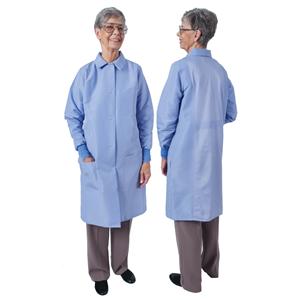 DenLine Protection Plus Lab Coat 3 Pkts Lng Tprd Slves 39 in Large Cl Womens Ea