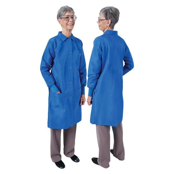 DenLine Protection Plus Lab Coat 3 Pkts Lng Tprd Slves 39" 2XL Ryl Womens Ea